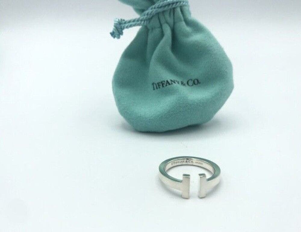 Tiffany & Co. Sterling Square T Ring Size 8